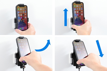 Aktywny uchwyt Brodit z kablem USB i adapterem do gniazda zapalniczki, Apple iPhone 11/12/12 Pro/13/13 Pro/XR