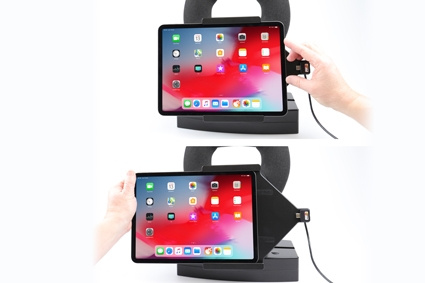 Aktywny uchwyt Brodit z kablem USB i adapterem do gniazda zapalniczki, Apple iPad Air 11 (A2902, A2903, A2904)/Air 11 2025 M3 (A3266, A3267, A2370)/Air 4th Gen (A2072, A2316, A2324, A2325)/Air 5th Gen (A2588, A2589, A2591)/Pro 11 2018 (A1980, A2013, A1934