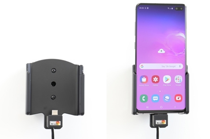 Aktywny uchwyt Brodit z kablem USB i adapterem do gniazda zapalniczki, Samsung Galaxy S10+
