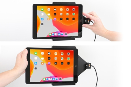 Aktywny uchwyt Brodit z kablem USB i adapterem do gniazda zapalniczki, Apple iPad 10.2 7th Gen (A2197, A2198, A2200)/8th Gen (A2428, A2429, A2430, A2270)/9th Gen (A2602, A2603, A2604, A2605)