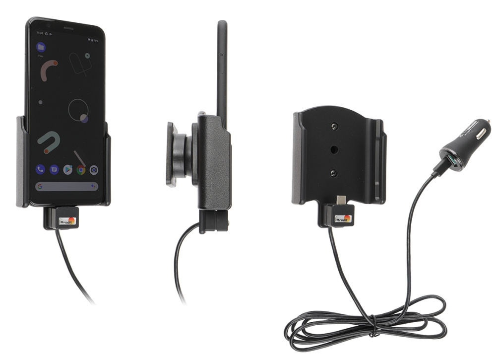 Aktywny uchwyt Brodit z kablem USB i adapterem do gniazda zapalniczki, Google Pixel 4