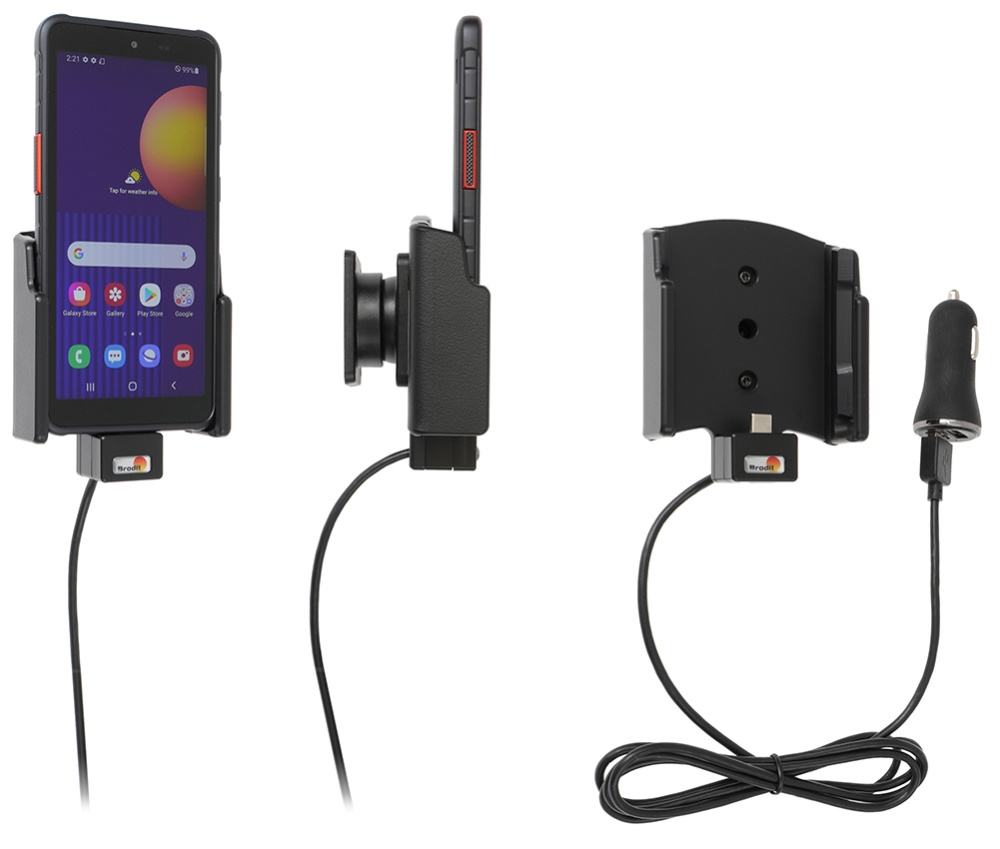 Brodit Aktywny uchwyt z kablem USB i adapterem do gniazda zapalniczki, Samsung Galaxy Xcover 5