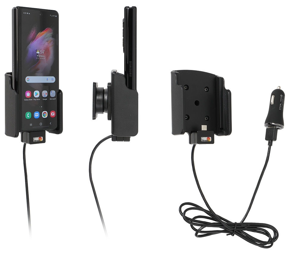 Brodit Aktywny uchwyt z kablem USB i adapterem do gniazda zapalniczki, Samsung Galaxy Z Fold3 5G