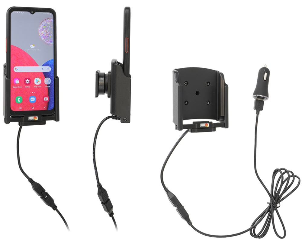 Brodit Aktywny uchwyt z kablem USB i adapterem do gniazda zapalniczki, Samsung Galaxy Xcover 6 Pro