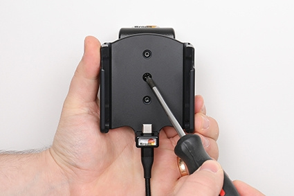 Brodit Aktywny uchwyt z kablem USB i adapterem do gniazda zapalniczki, Apple iPhone 15/15 Pro