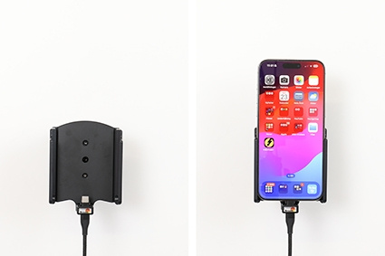 Brodit Aktywny uchwyt z kablem USB i adapterem do gniazda zapalniczki, Apple iPhone 15 Pro Max