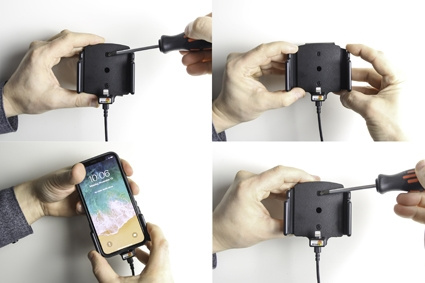Brodit Aktywny uchwyt do stałej instalacji, Apple iPhone 11/11 Pro/X/XR/Xs