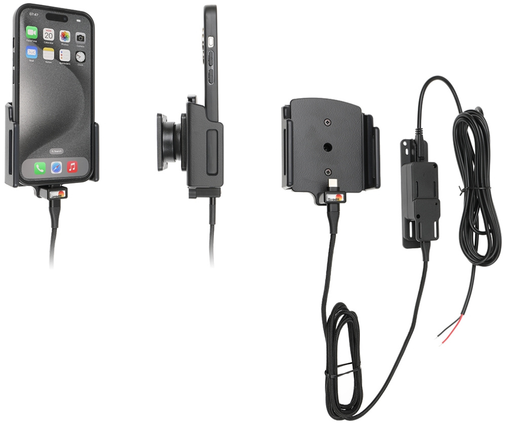 Brodit Aktywny uchwyt do stałej instalacji, Apple iPhone 15/15 Pro/16/16 Pro/16e