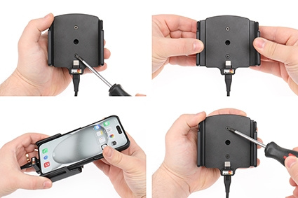 Brodit Aktywny uchwyt do stałej instalacji, Apple iPhone 15 Plus/15 Pro Max/16 Plus/16 Pro Max