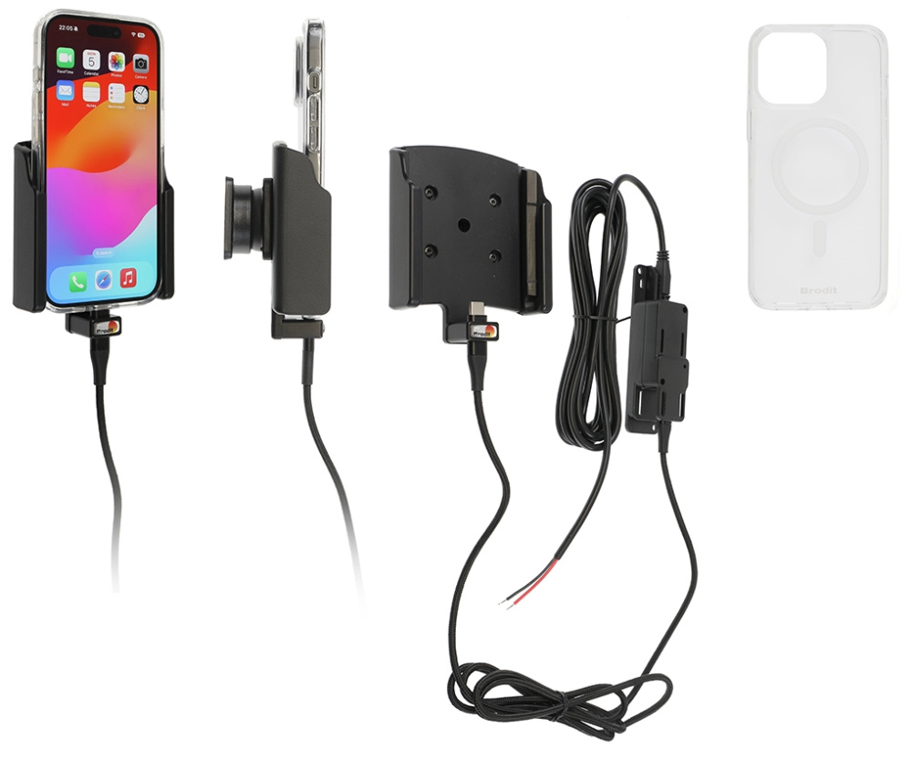Brodit Etui na telefon z aktywnym uchwytem do stałej instalacji, Apple iPhone 15 Pro