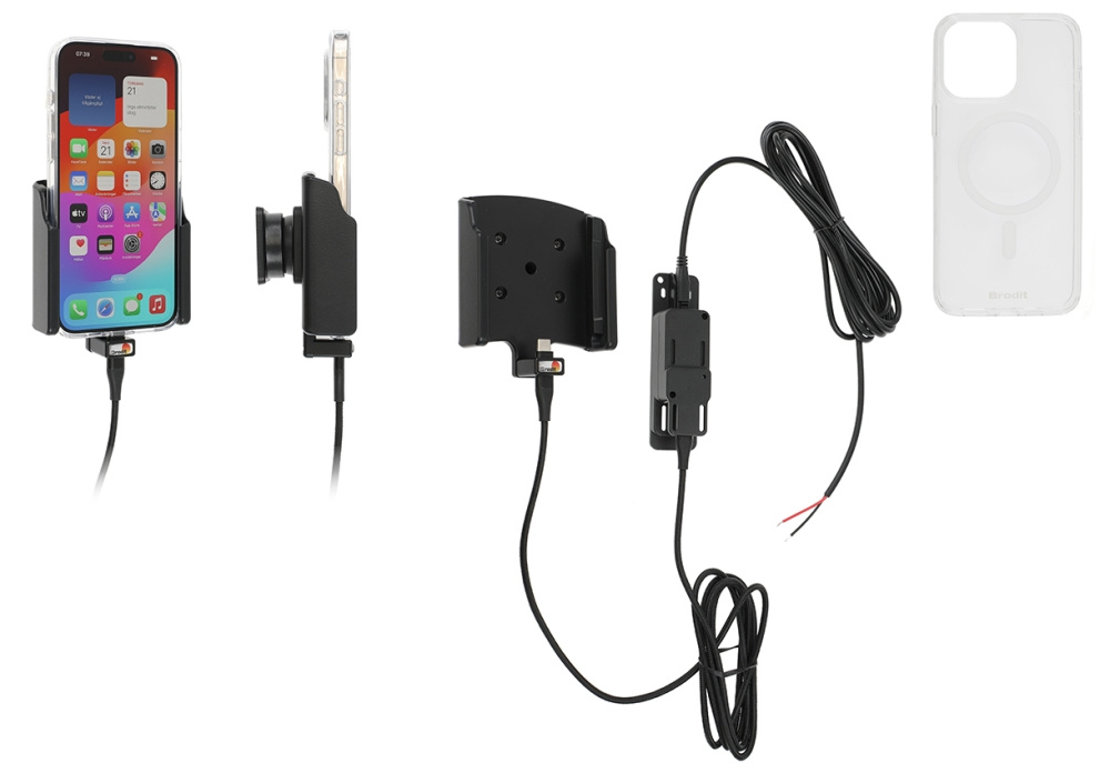 Brodit Etui na telefon z aktywnym uchwytem do stałej instalacji, Apple iPhone 15 Pro Max