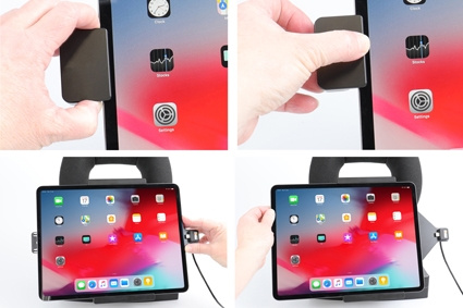 Brodit Uchwyt z zamkiem sprężynowym, Apple iPad Air 13 2024  (A2898, A2899, A2900)/Air 13 2025 M3 (A3268, A3268, A2371)/Pro 12,9 2018 (A1876, A1895, A1983, A2014)/Pro 12.9 2020 (A2069, A2232, A2229)/Pro 13 (A2925, A2926, A3007)