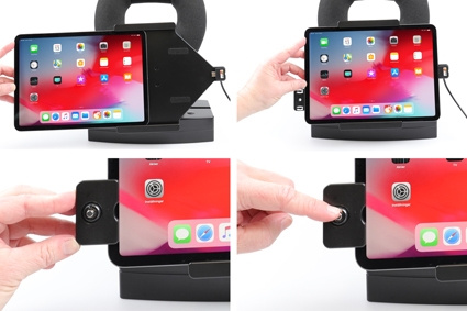 Uchwyt Brodit z zamkiem na klucz, Apple iPad Air 11 (A2902, A2903, A2904)/Air 11 2025 M3 (A3266, A3267, A2370)/Air 4th Gen (A2072, A2316, A2324, A2325)/Air 5th Gen (A2588, A2589, A2591)/Pro 11 2018 (A1980, A2013, A1934, A1979)/Pro 11 2020 2nd Generation  