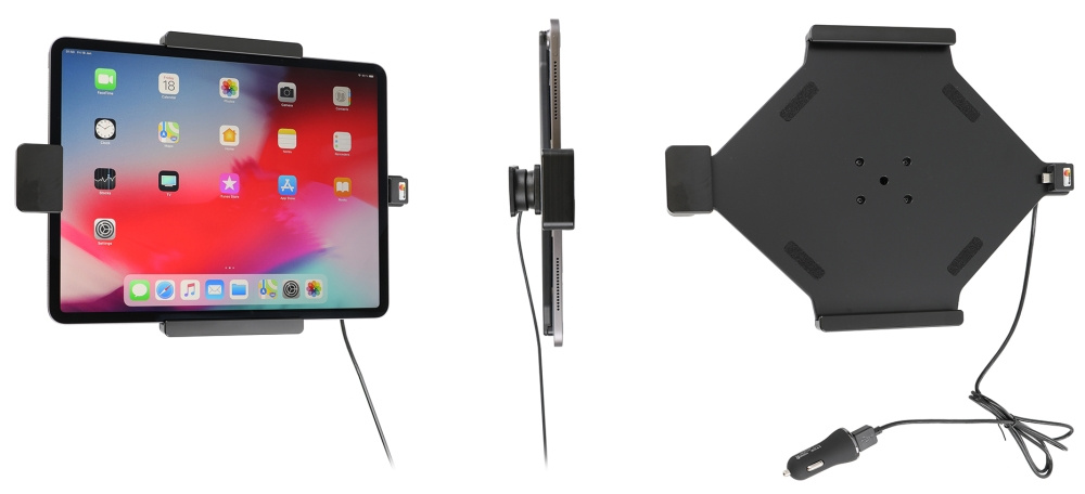 Uchwyt Brodit z zamkiem sprężynowym, Apple iPad Air 13 2024  (A2898, A2899, A2900)/Air 13 2025 M3 (A3268, A3268, A2371)/Pro 12,9 2018 (A1876, A1895, A1983, A2014)/Pro 12.9 2020 (A2069, A2232, A2229)/Pro 12.9 5th Gen 2021 (A2378, A2379, A2461)/Pro 12.9 6th