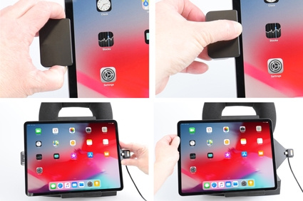 Uchwyt Brodit z zamkiem sprężynowym, Apple iPad Air 13 2024  (A2898, A2899, A2900)/Air 13 2025 M3 (A3268, A3268, A2371)/Pro 12,9 2018 (A1876, A1895, A1983, A2014)/Pro 12.9 2020 (A2069, A2232, A2229)/Pro 12.9 5th Gen 2021 (A2378, A2379, A2461)/Pro 12.9 6th