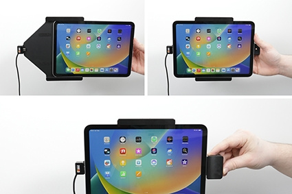 Uchwyt Brodit z zamkiem sprężynowym, Apple iPad 10th Gen (A2696, A2757, A2777)/2025 A16 (A3354, A3355, A3356)