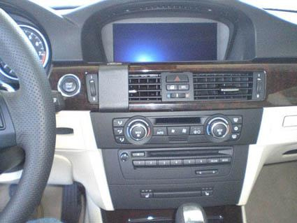 BMW 316-330/E90/E91/E92/E93 05-12, Wyśrodkowany, Drewniany panel, OEM Nav.