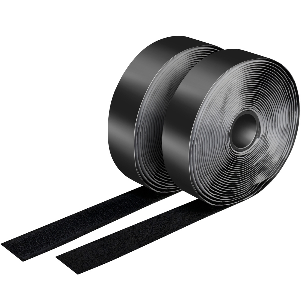 LogiLink Samoprzylepna taśma rzepowa 25 mm x 5 m, czarna