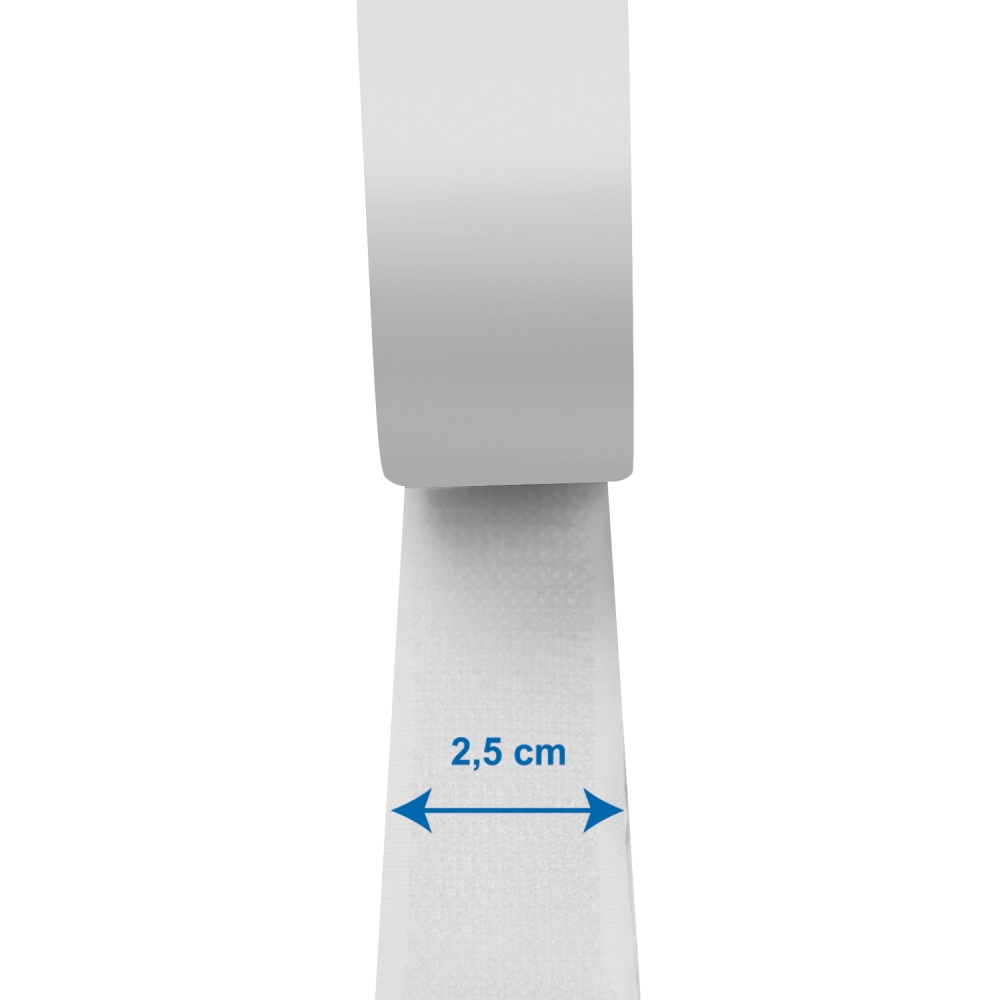 LogiLink samoprzylepna taśma na rzep 25 mm x 5 m, biała