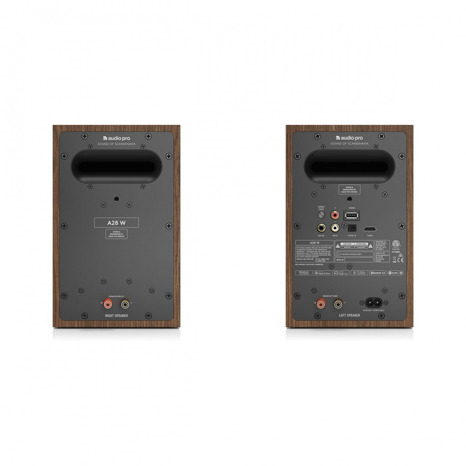Audio Pro A28 W aktywne głośniki podstawkowe z Wi-FI, orzech