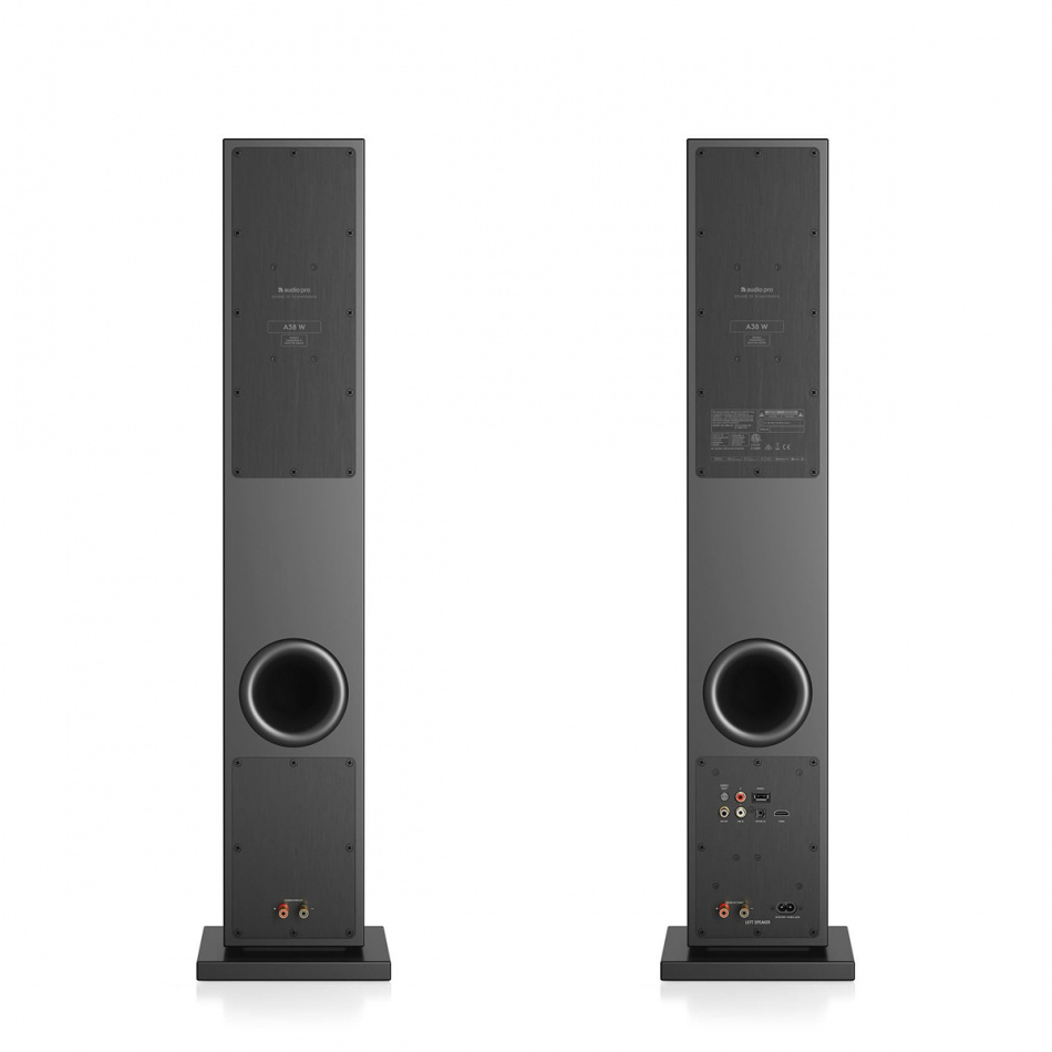 Audio Pro A38 W aktywne kolumny podłogowe z Wi-Fi, czarny