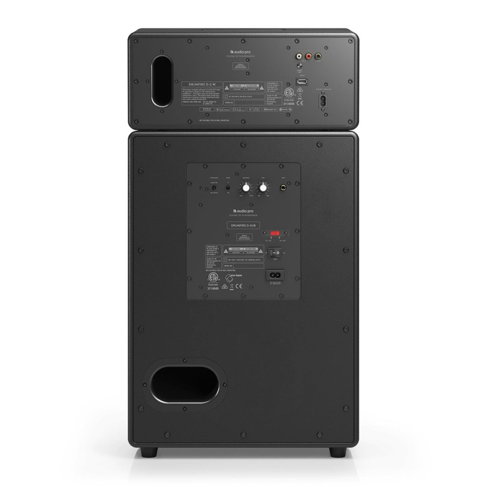 Audio Pro Drumfire II W głośnik Wi-Fi z Google Cast i AirPlay 2, czarny