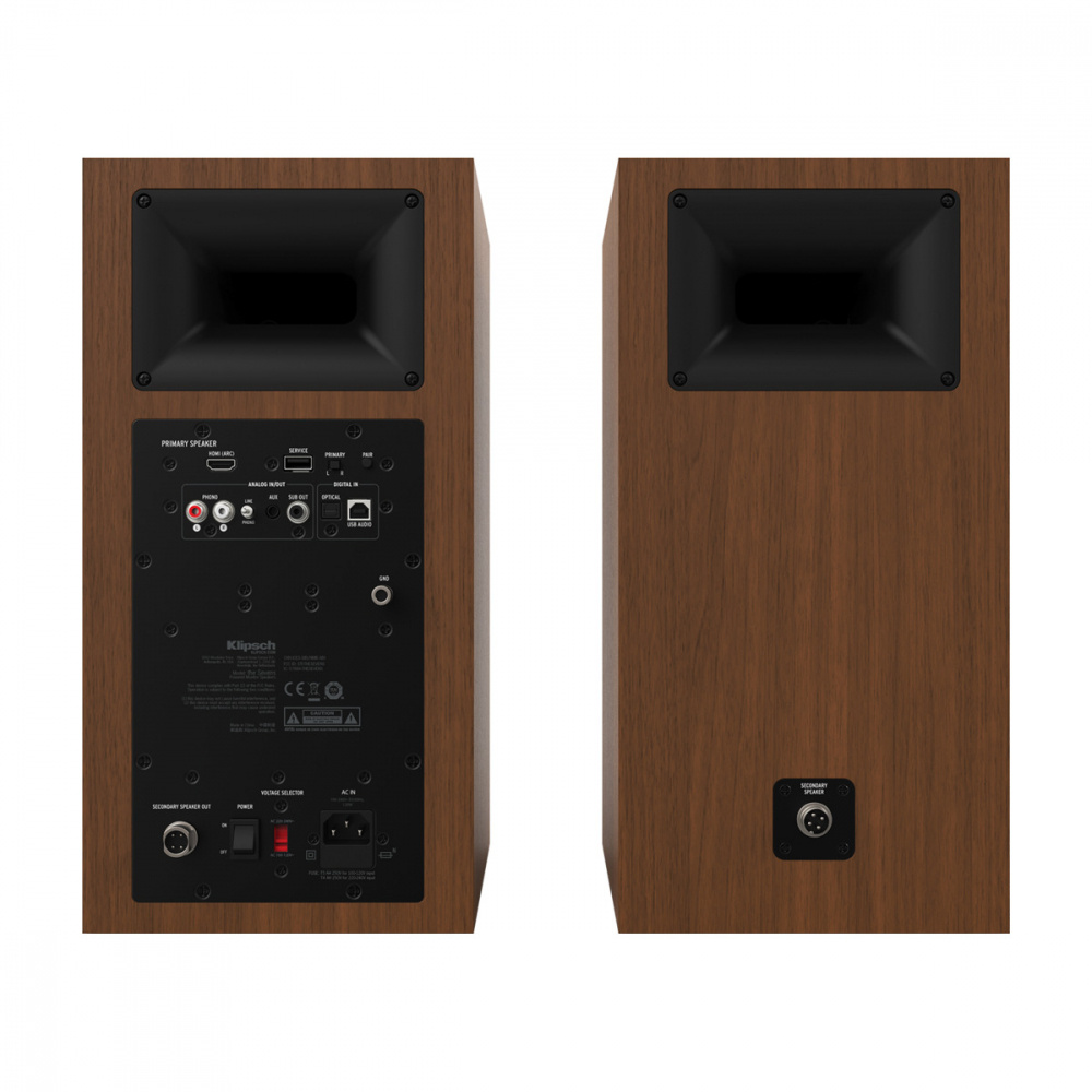 Klipsch The Sevens, aktywne głośniki podstawkowe, orzech