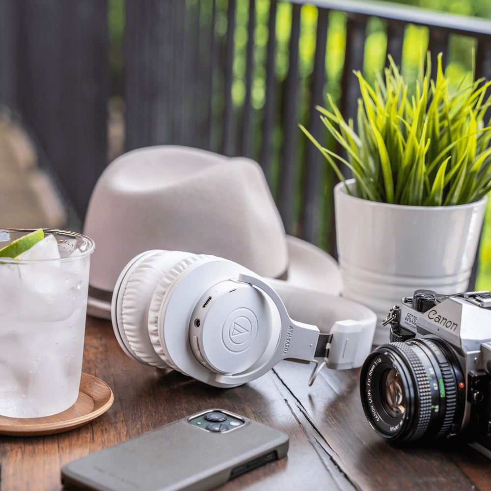 Audio Technica ATH-M20xBT, bezprzewodowe słuchawki nauszne over-ear, białe