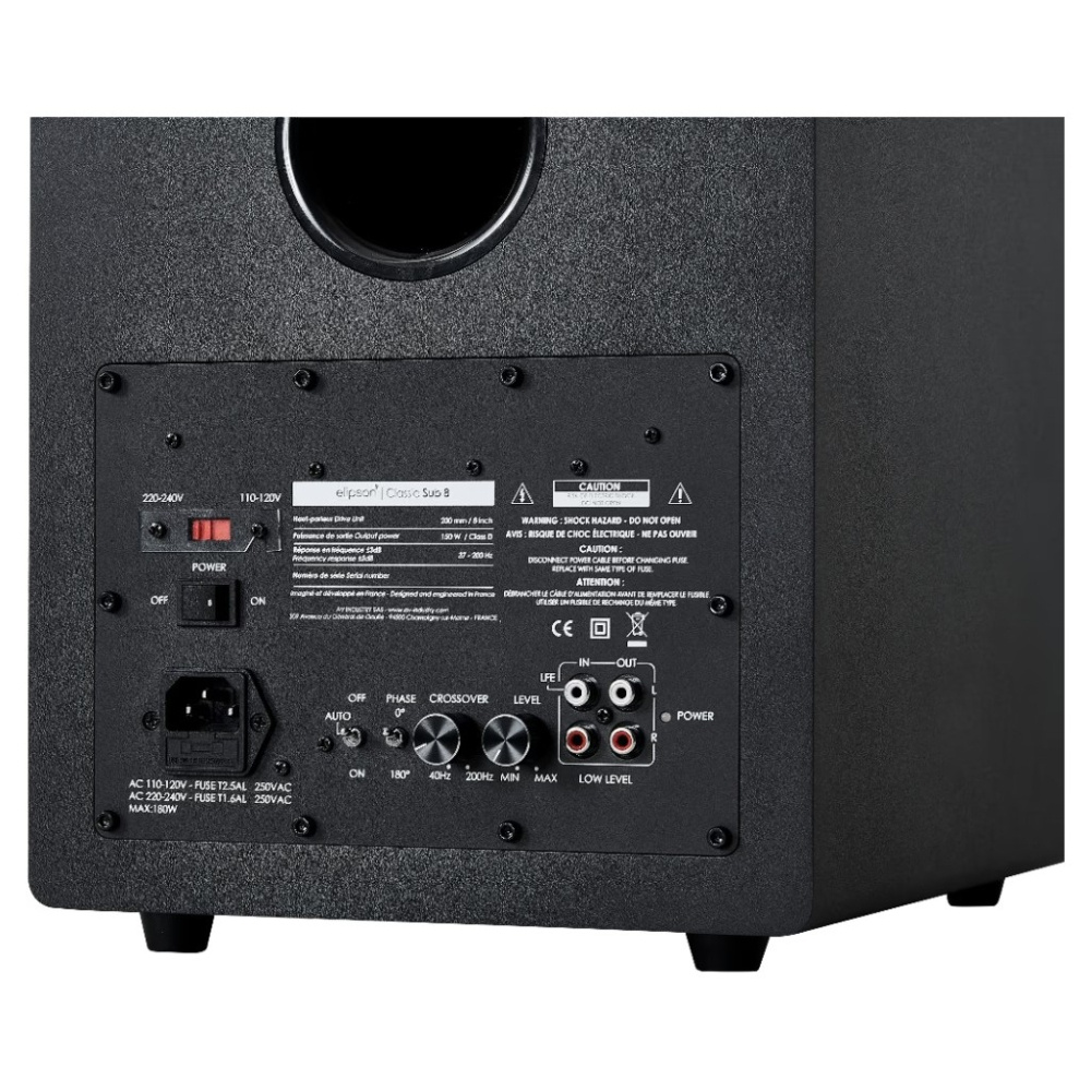 Elipson Classic Sub 8, aktywny subwoofer, czarny