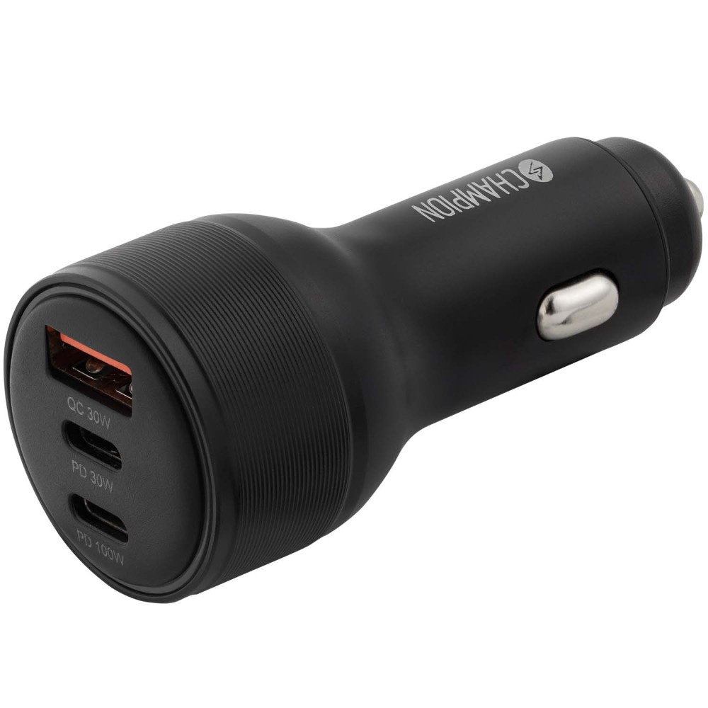 Champion Ładowarka samochodowa 130W 3-port QC/PD, czarna