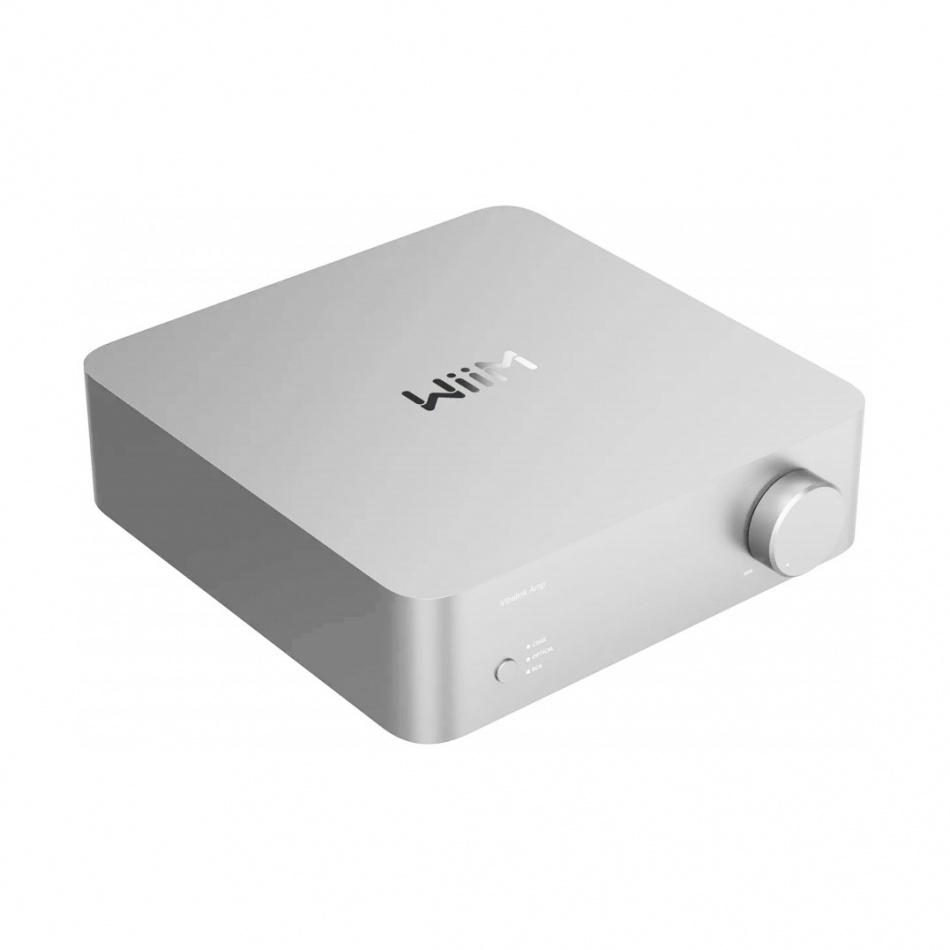 WiiM Vibelink Amp wzmacniacz stereo z DAC, srebrny