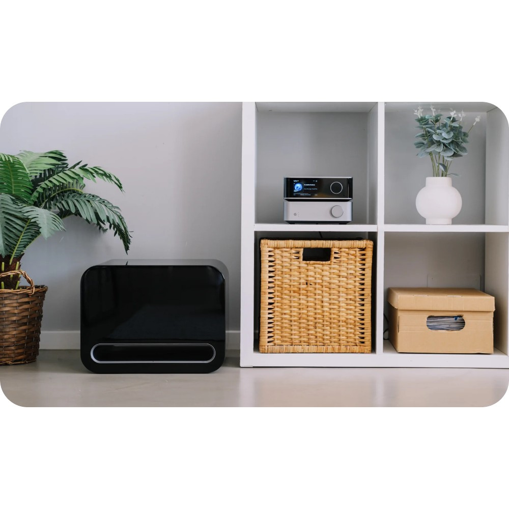 WiiM Sub Pro kompaktowy bezprzewodowy subwoofer, czarny