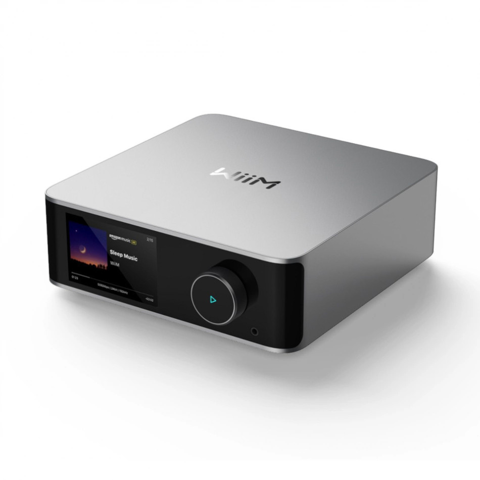 WiiM Ultra odtwarzacz sieciowy z HDMI ARC, ekranem dotykowym i Chromecast, srebrny