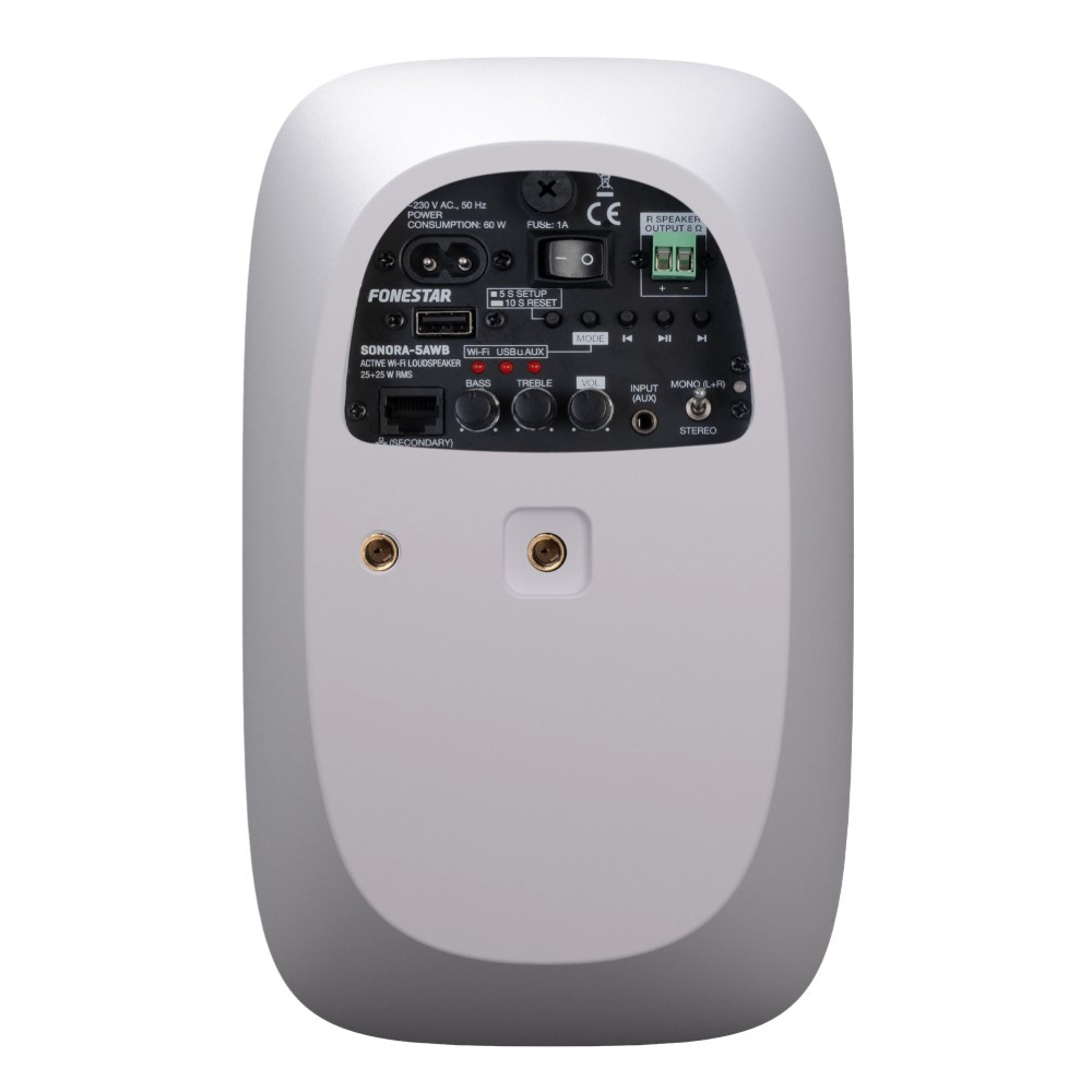Fonestar SONORA-5AWB, aktywny głośnik ścienny Wi-Fi, biały