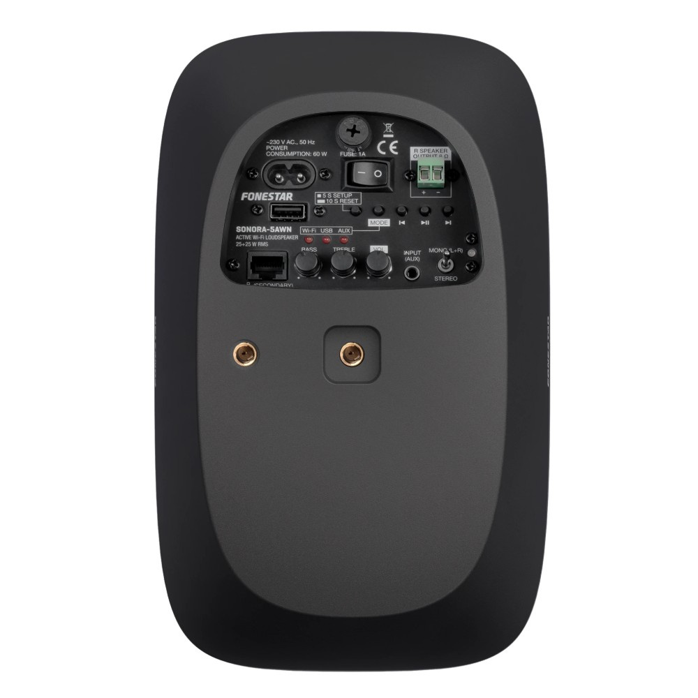 Fonestar SONORA-5AWN, aktywny głośnik ścienny Wi-Fi, czarny