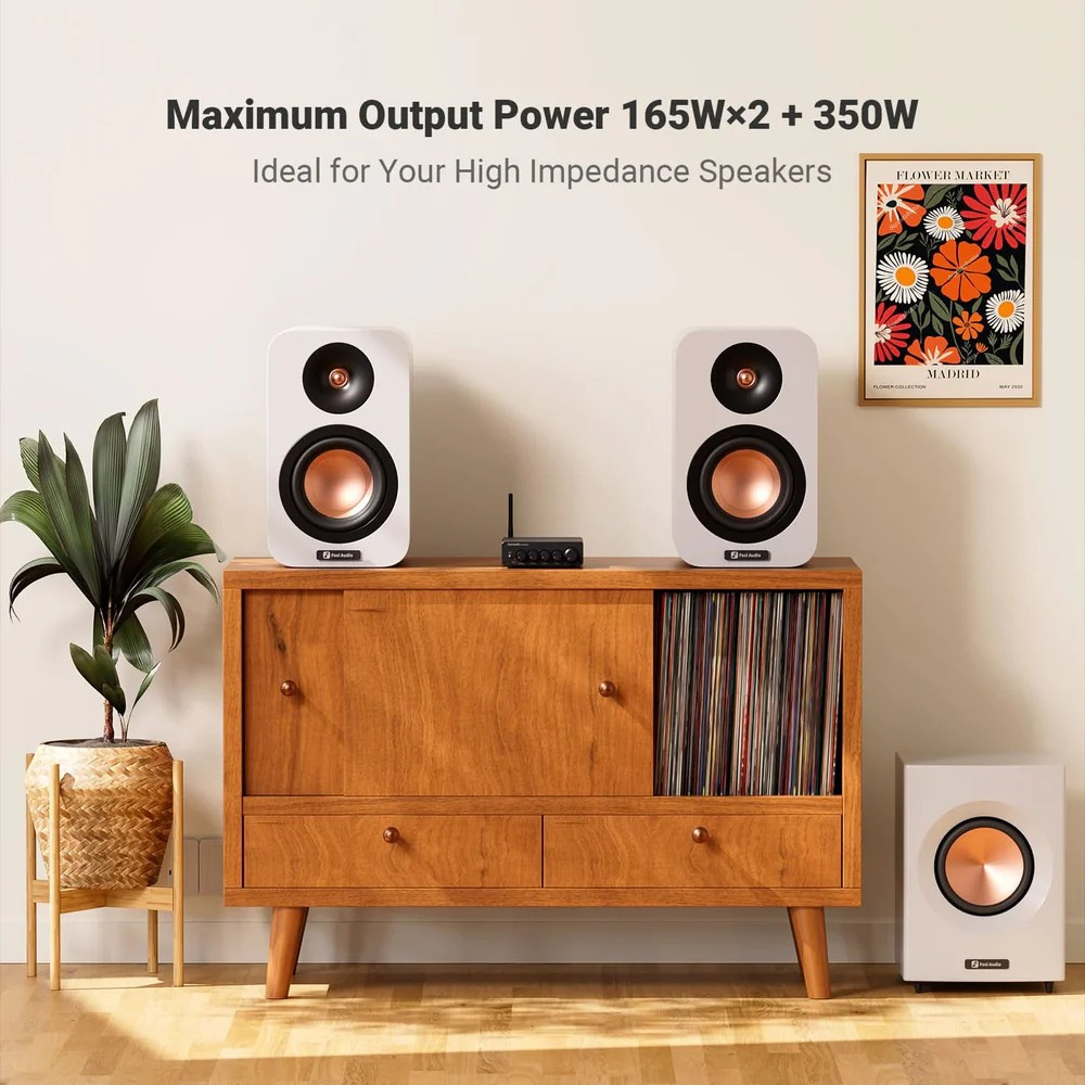 Fosi Audio BT30D, wzmacniacz stereo z Bluetooth i zasilaczem 48V