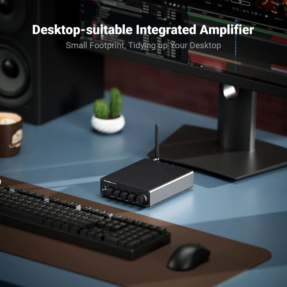 Fosi Audio BT30D, wzmacniacz stereo z Bluetooth i zasilaczem 48V