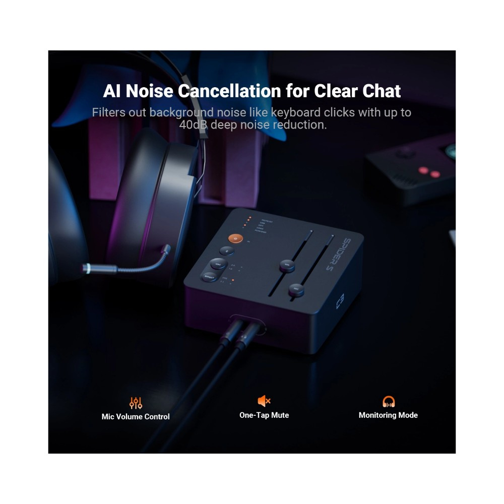 Fosi Audio C3 gamingowy wzmacniacz słuchawkowy z DAC