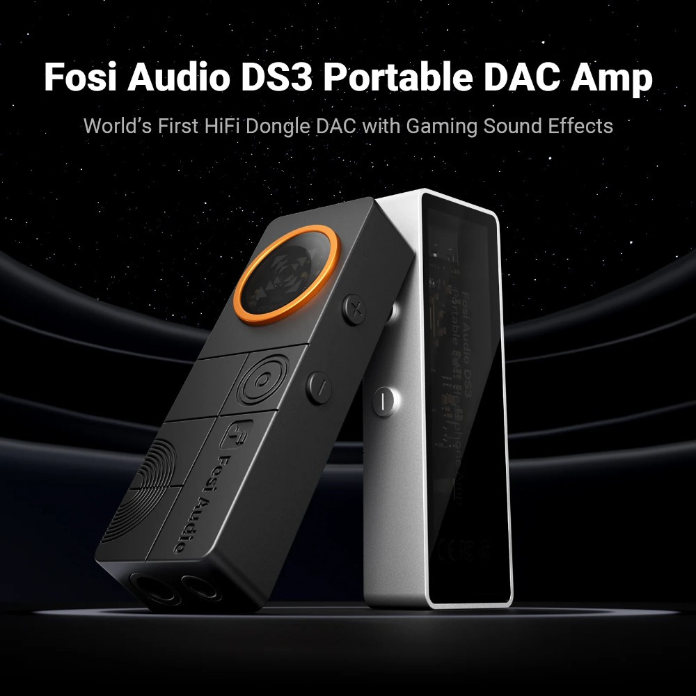Fosi Audio DS3 przenośny DAC i wzmacniacz słuchawkowy, Obsidian