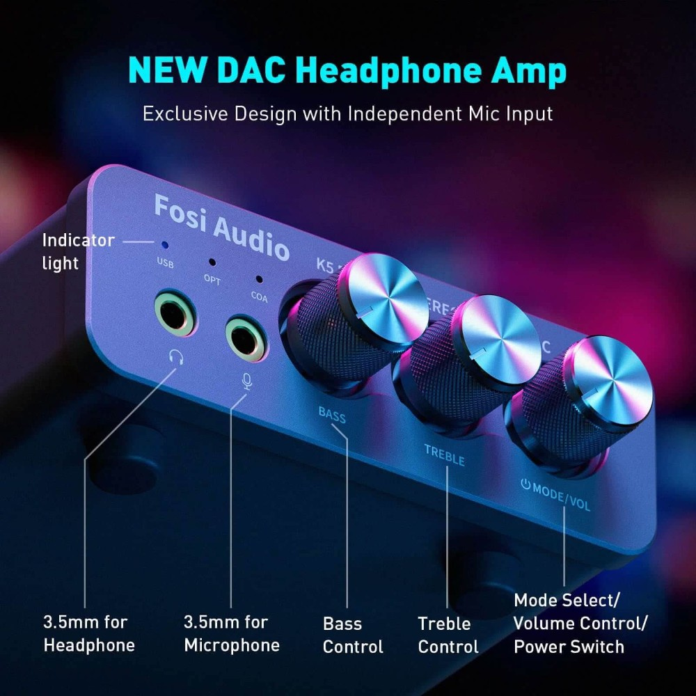 Fosi Audio K5 Pro, wzmacniacz słuchawkowy i DAC
