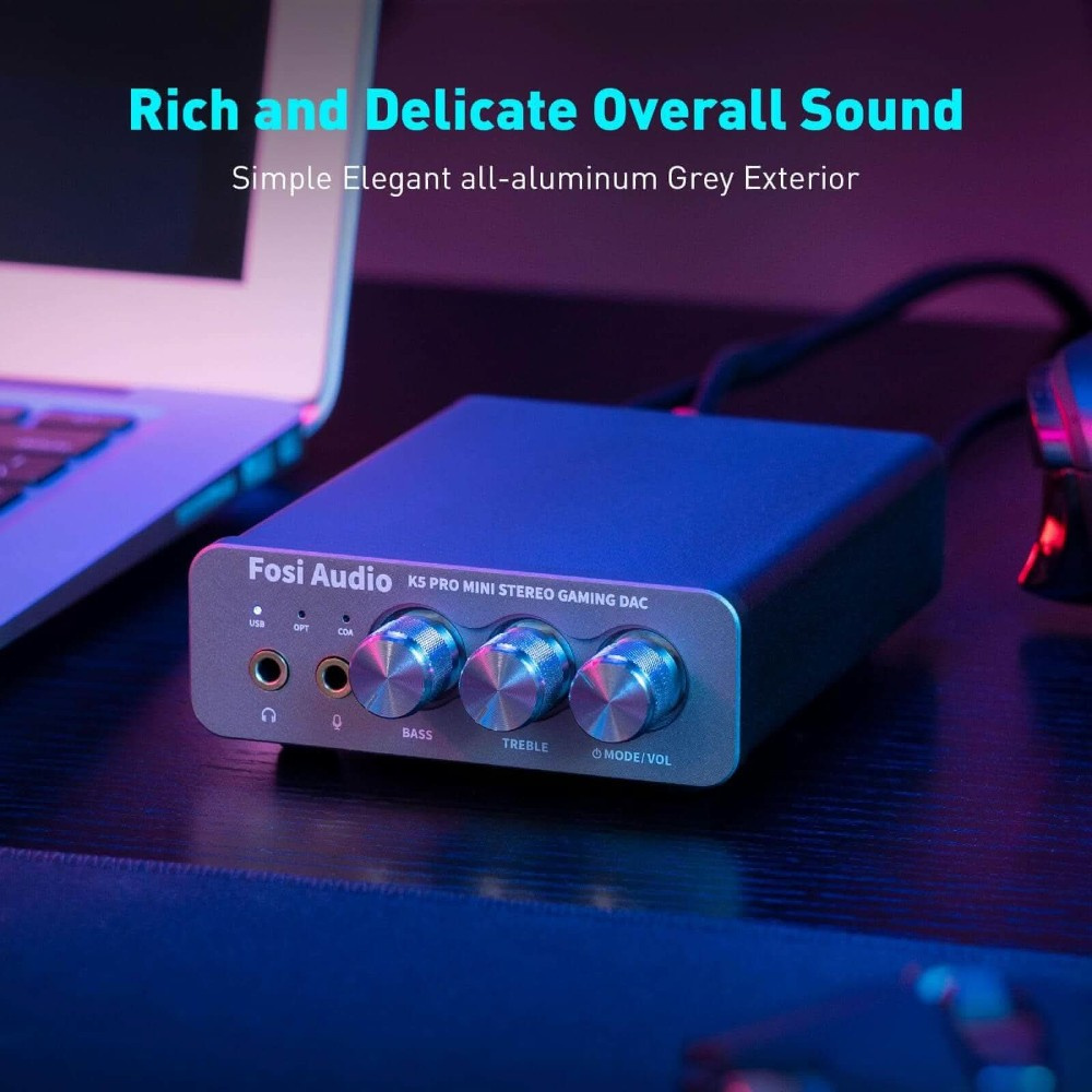 Fosi Audio K5 Pro, wzmacniacz słuchawkowy i DAC
