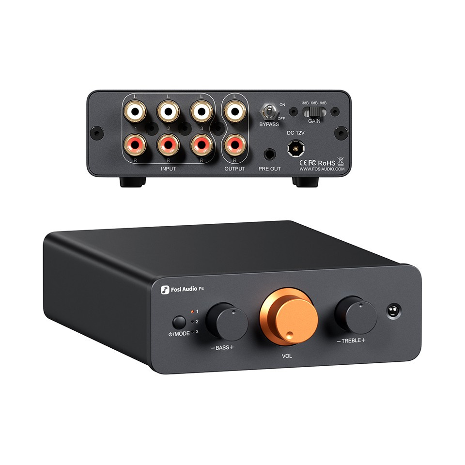 Fosi Audio P4 przedwzmacniacz z regulacją tonów