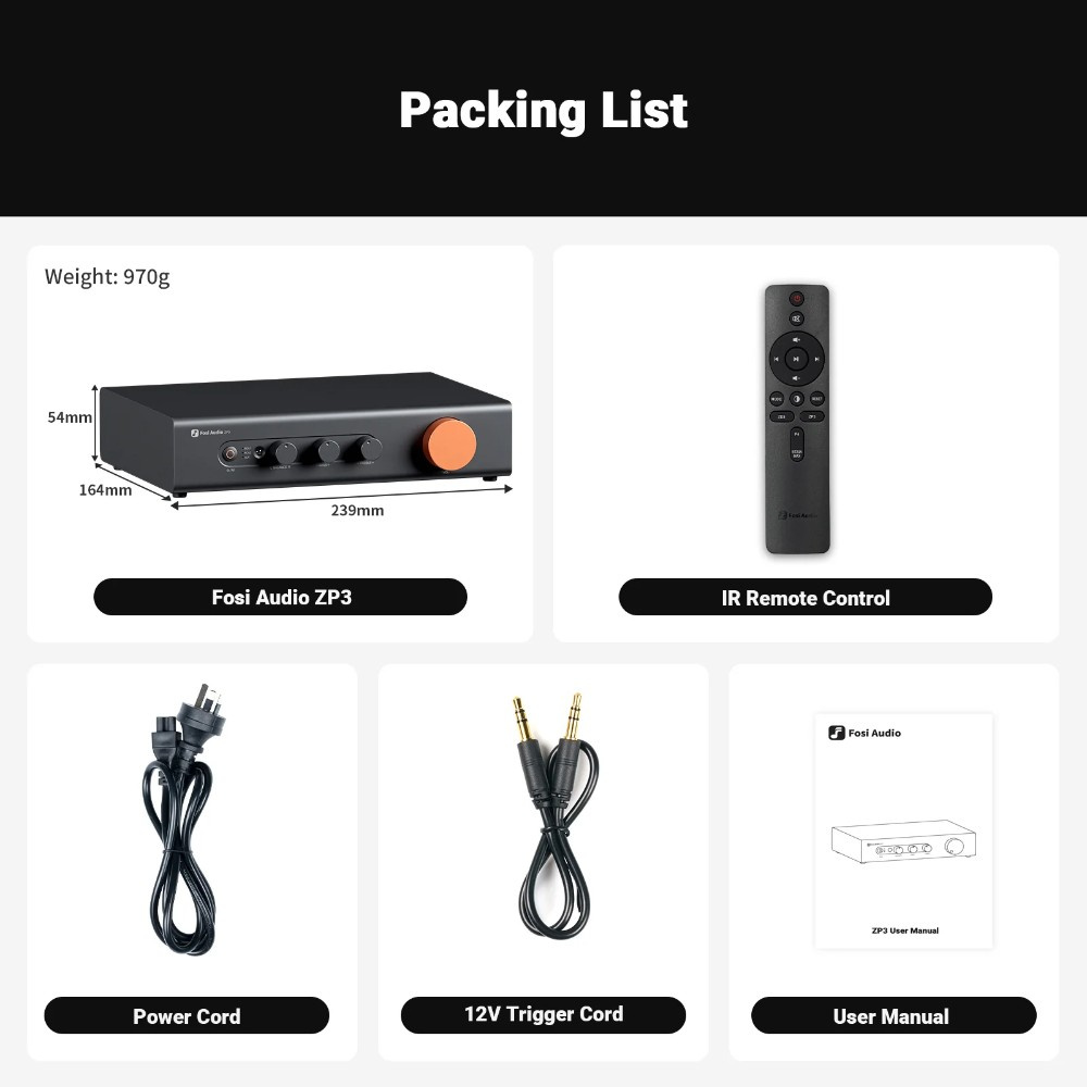 Fosi Audio ZP3 przedwzmacniacz z XLR
