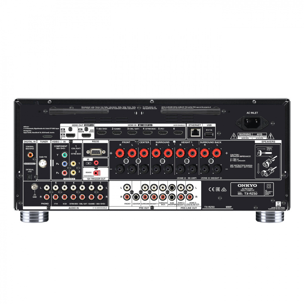 Onkyo TX-RZ50 9.2-kanałowy wzmacniacz kina domowego, czarny