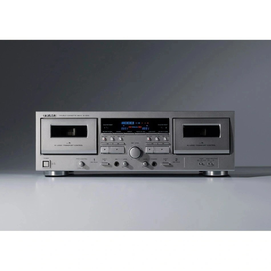Teac W-1200 podwójny magnetofon kasetowy z funkcją digitalizacji, srebrny