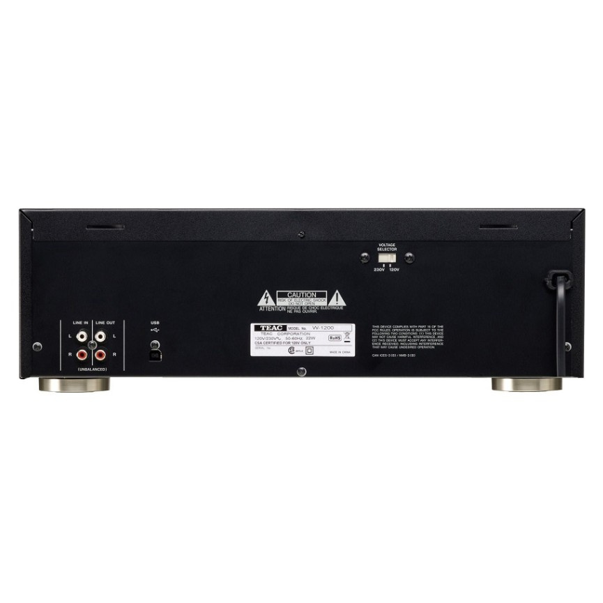 Teac W-1200 dwukieszeniowy magnetofon kasetowy z funkcją digitalizacji, czarny