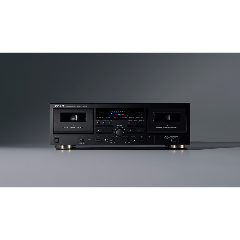 Teac W-1200 dwukieszeniowy magnetofon kasetowy z funkcją digitalizacji, czarny