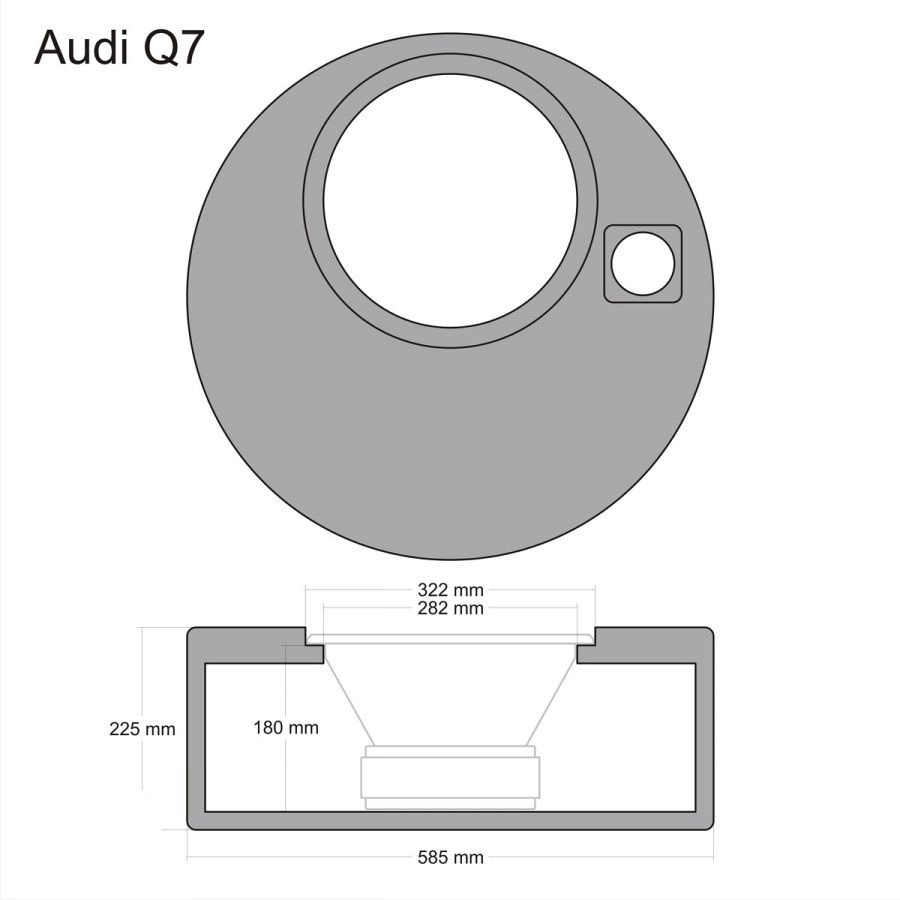 Pusta obudowa subwoofera Audi Q7