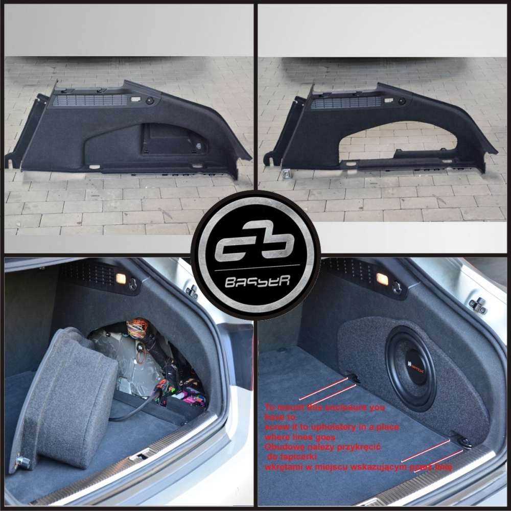 Pusta obudowa subwoofera Audi A7 2010-