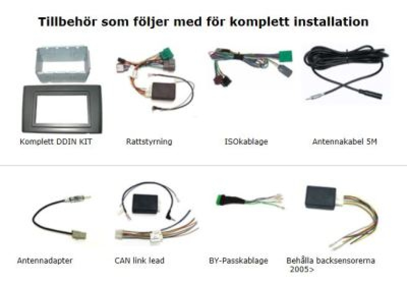 Volvo XC90, zestaw instalacyjny